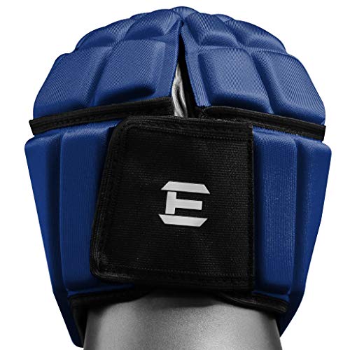 EliteTek Soft Padded Helmet Headgear Protection: 7on7 Tournaments, Flag Football, Team Sports, Training, Rugby, Lacrosse, Soccer, Practice & Epilepsy FITS Youth & Adult! (Navy Blue, Medium) - Thumbnail 3