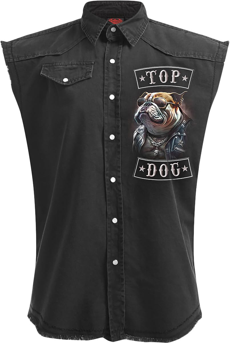 Spiral - Top Dog - Sleeveless Stone Washed Worker Black - XL