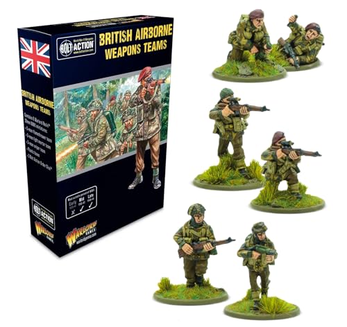Warlord Games Bolt Action WWII British Airborne Weapons Teams Figures 1:56 Military Table Top Wargaming Plastic Model Kit 402211203
