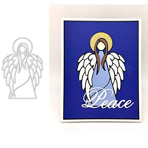 Angel Pattern Believe Peace Metal Cutting Die for Card Making Scrapbooking Handmade Paper Crafts Embossing Stencil Photo Album Decor Template DIY Seal