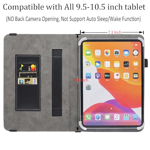 Universal 10 10.1 11 Inch Tablet Case, Viclowlpfe Protective Folio Stand Android 16 15 Case for 9.6-11 Inch Tablet with Hand Strap and Cards Slots, Blackish Green by Viclowlpfe - Image 5