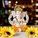 alikiki Hindu Lord Ganesha Idol - India God Ganesh Statue Diwali Gifts Indian Puja Items Home Temple Mandir Pooja Decor Car Decor Indian Wedding Diwali Birthday Gifts Yoga Room Altar Ornament