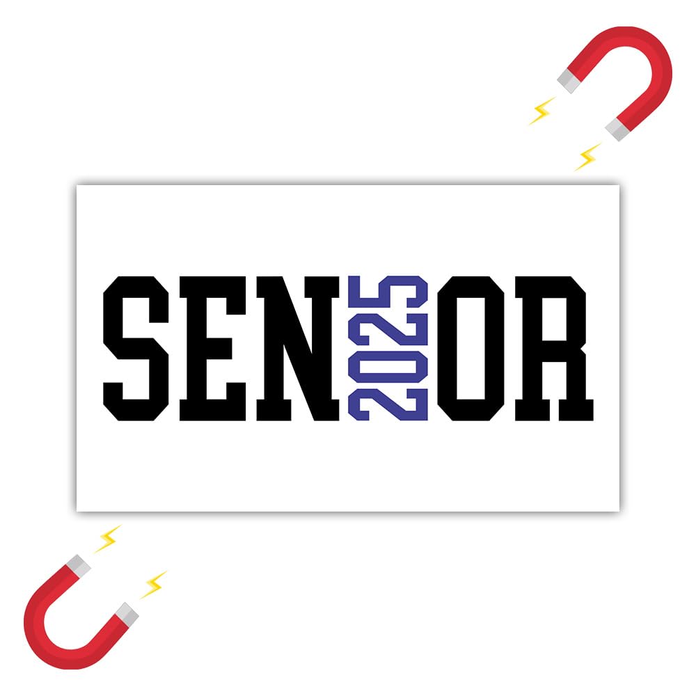 BAVAHA [7.5x4.5] Senior 2025 Magnet Class of 2025 Car Magnets Back to School Graduation Sticker Decal Gift Graduation 2025 Vinyl Magnet Car Laptop Locker Gifts for Friends Daughter Son Student/Blue