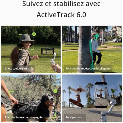 DJI Stabilisateur pour smartphone OSMO Mobile 6, en trois axes pour téléphones, bras extensible intégré, portable et pliable, stabilisateur pour vidéoblogs, vidéos YouTube et TikTok, gris ardoise