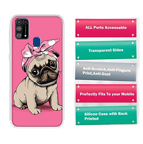 Image of Amazon Brand - Solimo Designer Multicolor Pug Design Printed Soft Back Case Mobile Cover for Samsung Galaxy M31 / M31 Prime / F41