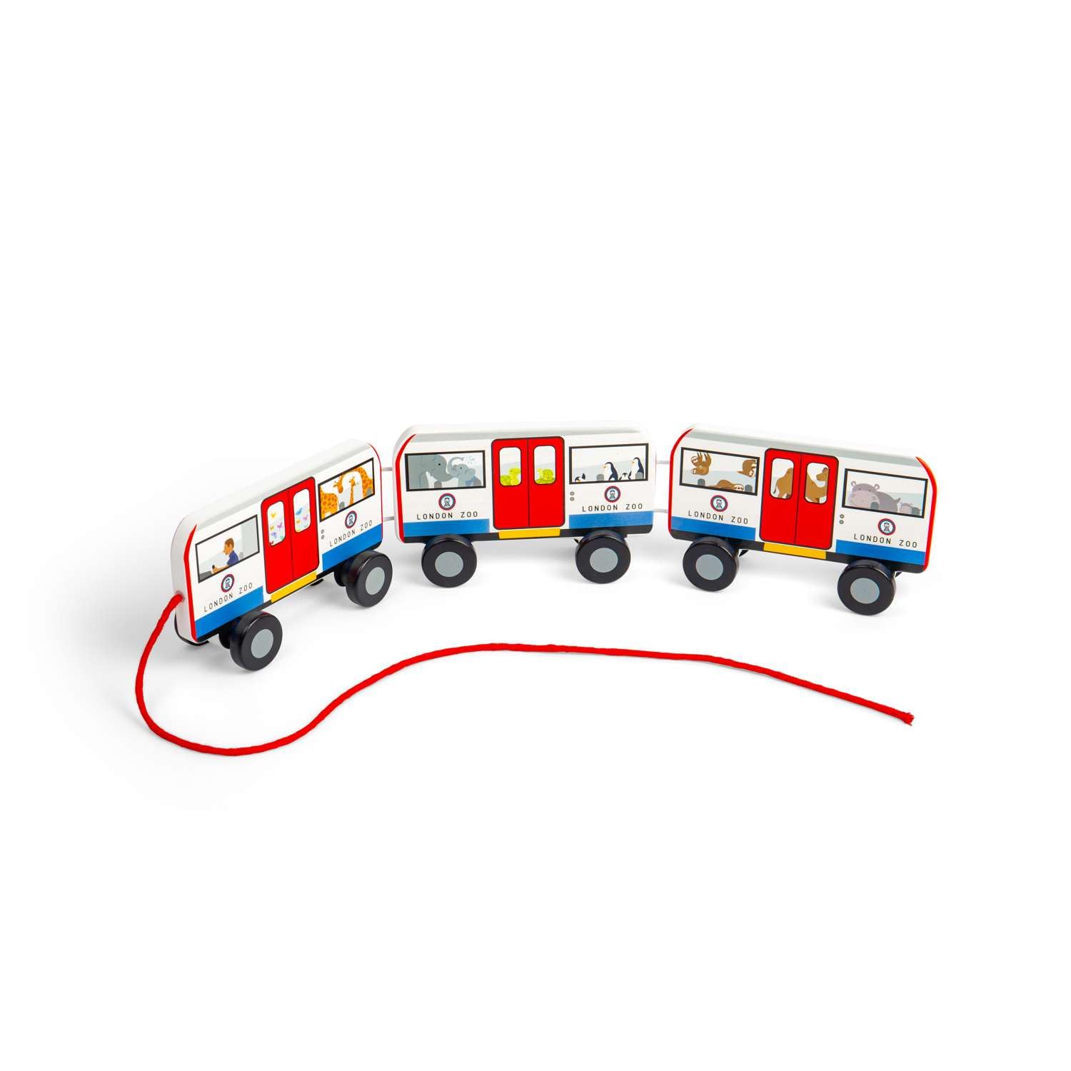 Bigjigs Toys London Pull Along Tube - Wooden Pull-Along Toy for Kids Sustainably Made Baby & Toddler Gifts, Age 18 Months + - Image 4