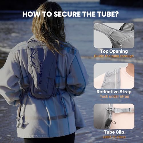 EVERFUN Hydration Backpack Running Vest Small Hiking Water Backpack with 1.5L Water Bladder, Lightweight Reflective Phone Holder Hydro Pack for Trail Running, Biking, Race, Marathons, Gray by Everfun - Image 7