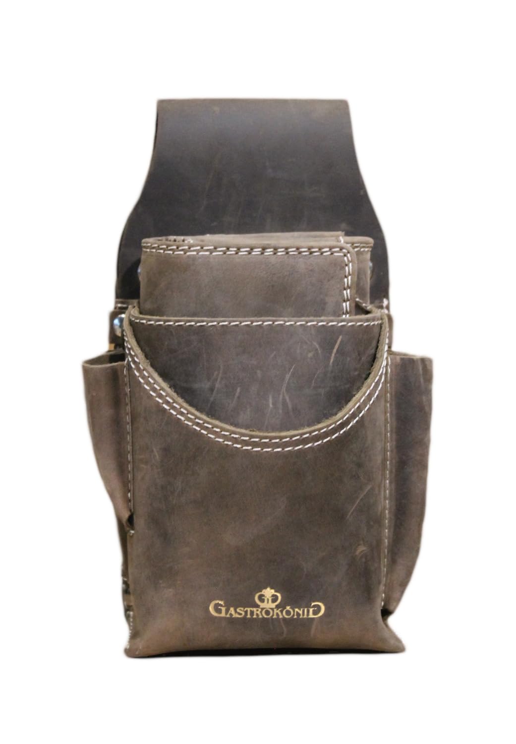 Kellnertaschen-Set, das Original, lebenslanges Gastrokönig-Garantieversprechen, Kellnergeldtasche, Kellner-Portemonnaie, Kellnerbörse aus Leder, hochwertig und robust (Stone)