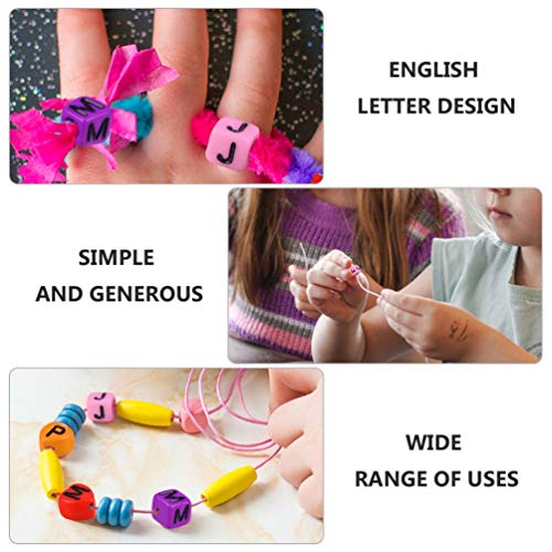 Toyvian 800 Unidades de Contas AcrÃ­licas de Letras Em Forma de Cubo Contas de Alfabeto Abc Contas d