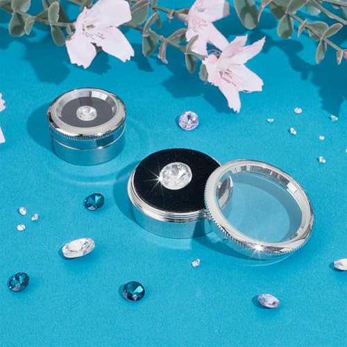 Boîte à bijoux cylindrique en alliage PH PandaHall pour strass