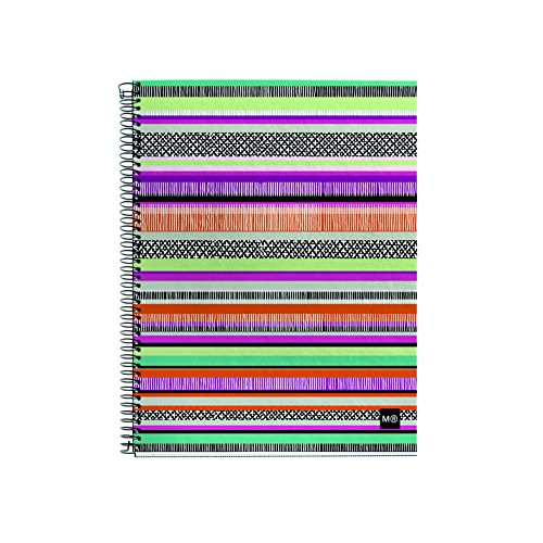 Miquelrius Spiral Hardcover Notebook, 4 Subject, 140 sheets/280 Lined pages, 6.5” x 8”, Sunset