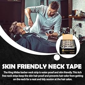 Alternative view of King Midas EmpireNeck Strips - 12 Pack Professional Stretch Paper Bands for Barber Salon Haircutting and Styling - Black