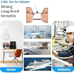 300 Pcs Cable Zip Ties Heavy Duty, Tie Wraps 4+8+12 Inch Black Whtie Cable Straps Durable Auto-Locking Cord Wraps for Home Office Gardening
