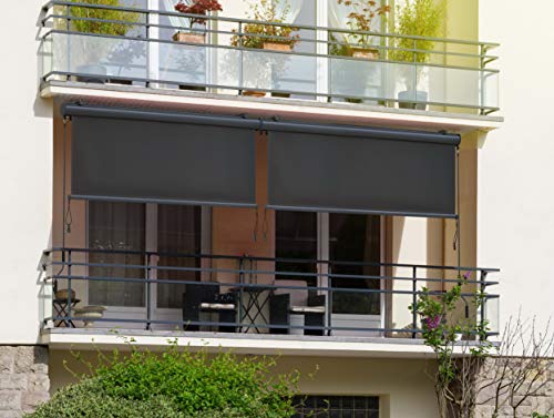 Store vertical rétractable extérieur 2,5x1,6m gris pour occultation balcon - 4