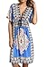 CHERRY CAT Womens V-Neck Cut Loose Bathing Suit Swimsuit Cover Ups Beach Dress (US 6-14)