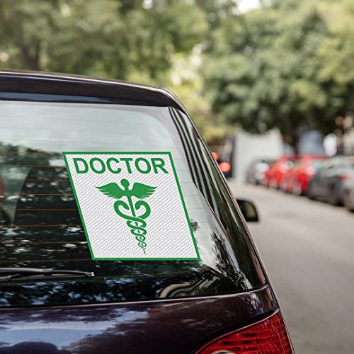 Image of CVANU Doctor Reflective Vinyl Exterior Decal for Vehicle 2pcs (11x11cm) Green cv4