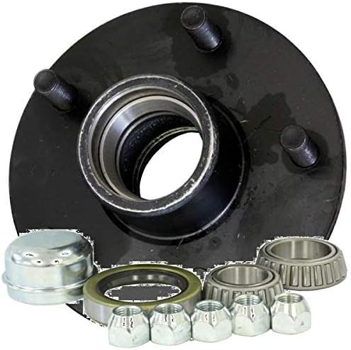 Trailer Axle Hub Kit for 3.5K Axle 5on5 Bolt Circle L44649 & L68149 Bearings Pre-Greased
