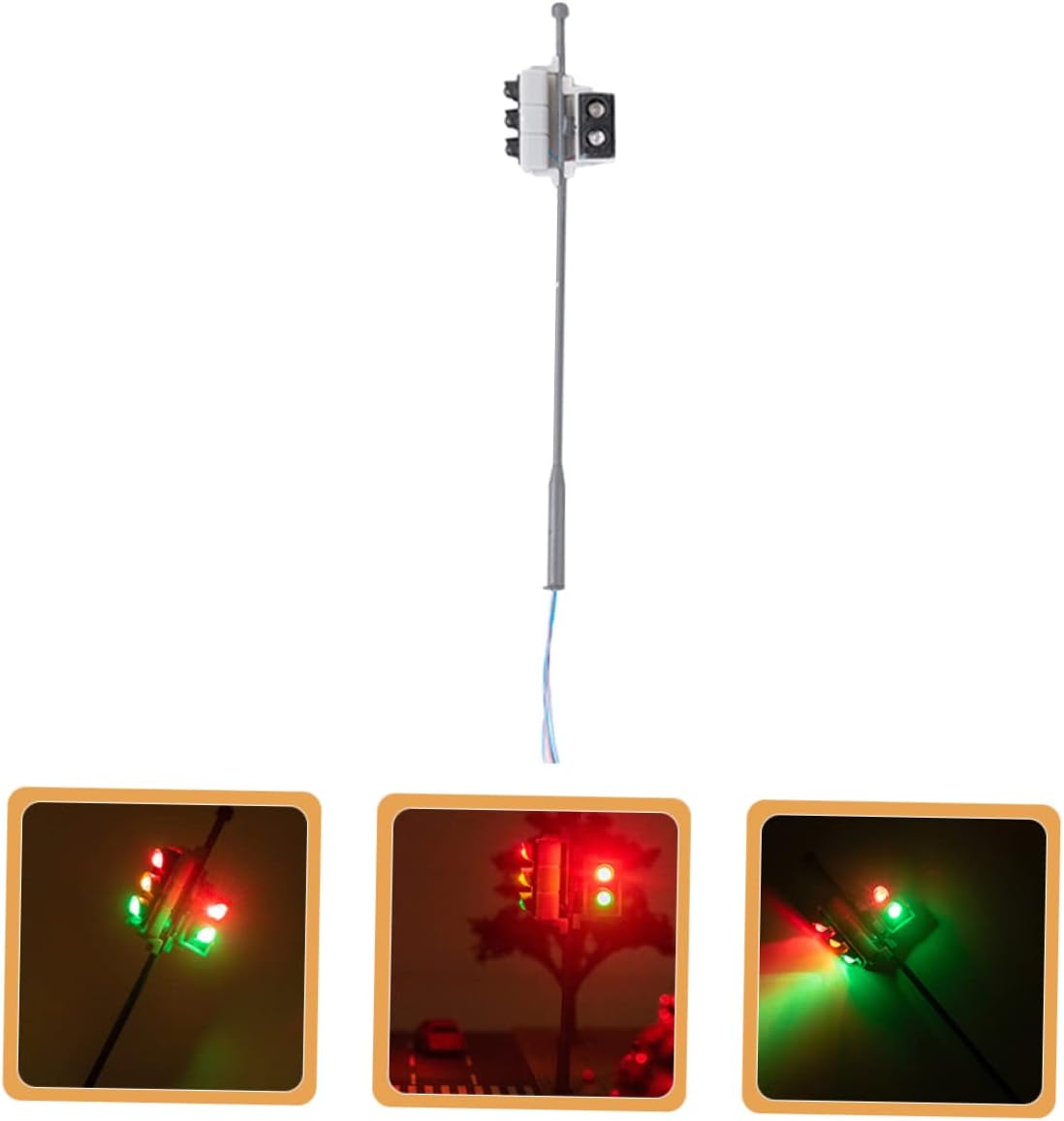 4pcs Realistic Model Train Signal Lights Road Signal Light Model Micro Landscape Table Ornament Mini House Decor