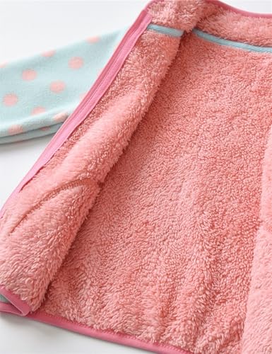 Image of Kids Printed Fleece Jacket Sherpa Lined Lightweight Zip | Toddler Baby Boys Girls Autumn Winter Warm Outerwear Soft Polar Fleece Car Seat Friendly Zip Up Coat