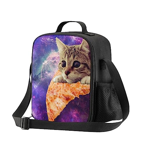 Prelerdiy Galaxy Cat Lunch Box - Insulated Meal Bag Pizza Lunch Bag Food Container For Boys Girls School Travel Picnic #TOP1