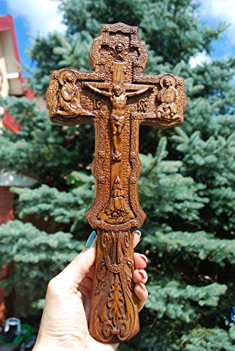 Christian Cross For Priest Wood Carved Crucifix #TOP5