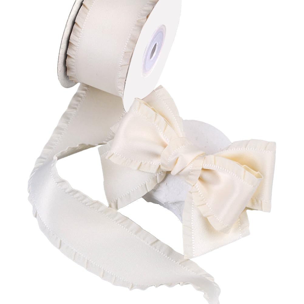 Amazon.com: CABODYALS 20 Yards White Ruffle Gathered Edge