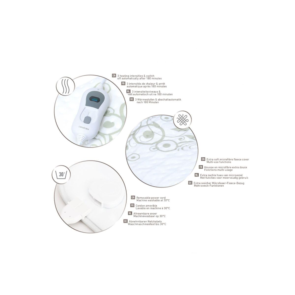 Heating Pad - Almohadilla Térmica Eléctrica - Esterilla Calefactora Multifuncional - Cojín Eléctrico Ultra Suave - Almohadilla Térmica Grande - 3 Intensidades De Calentamiento