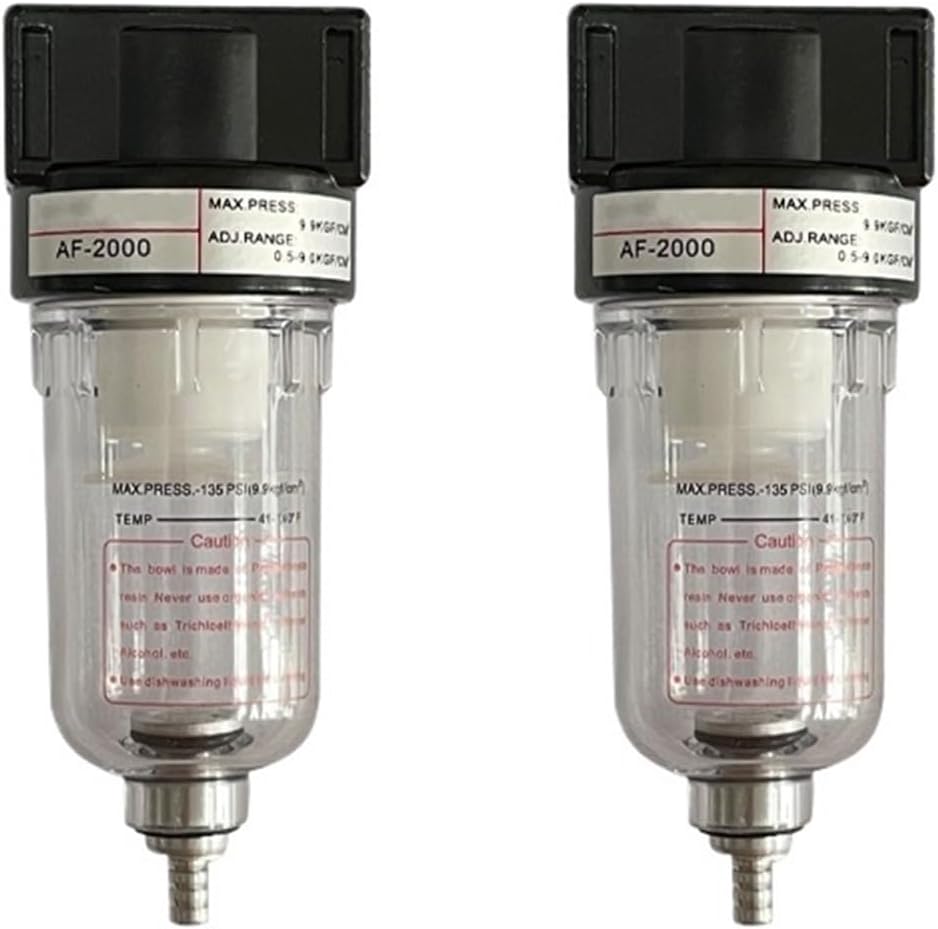 AF2000 Moisture Separator For Compressor Universal Air Water Oil Filters Catch Auto 1/4" Compressed Air Filter(With 10mm Fitting)