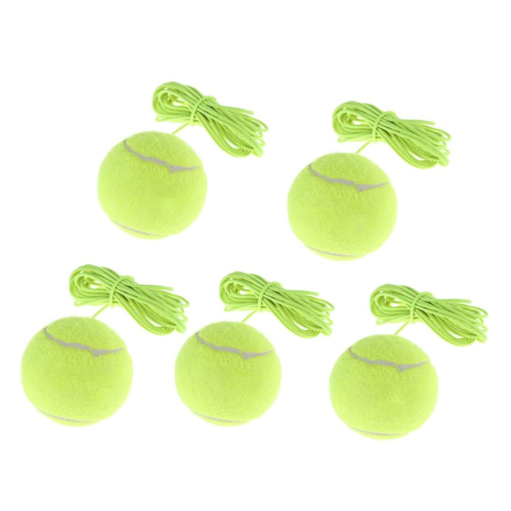 Pesoncarl Tennis Ball Tennis Training Ball and String Replacement Self Practice Trainer Resiliency and Tether Replacement Tether 5PCS, Balls