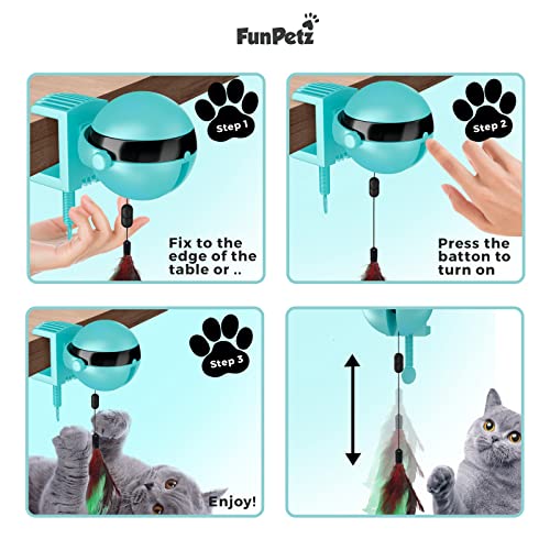 Funpetz Interactive Cat Toys For Indoor Cats - Automatic 2-In-1 Feather Cats Toys For Endless Play - Electronic Kitten Toys With Smart Shut-Off - Robotic Pet Toys With Feather Replacements #TOP3