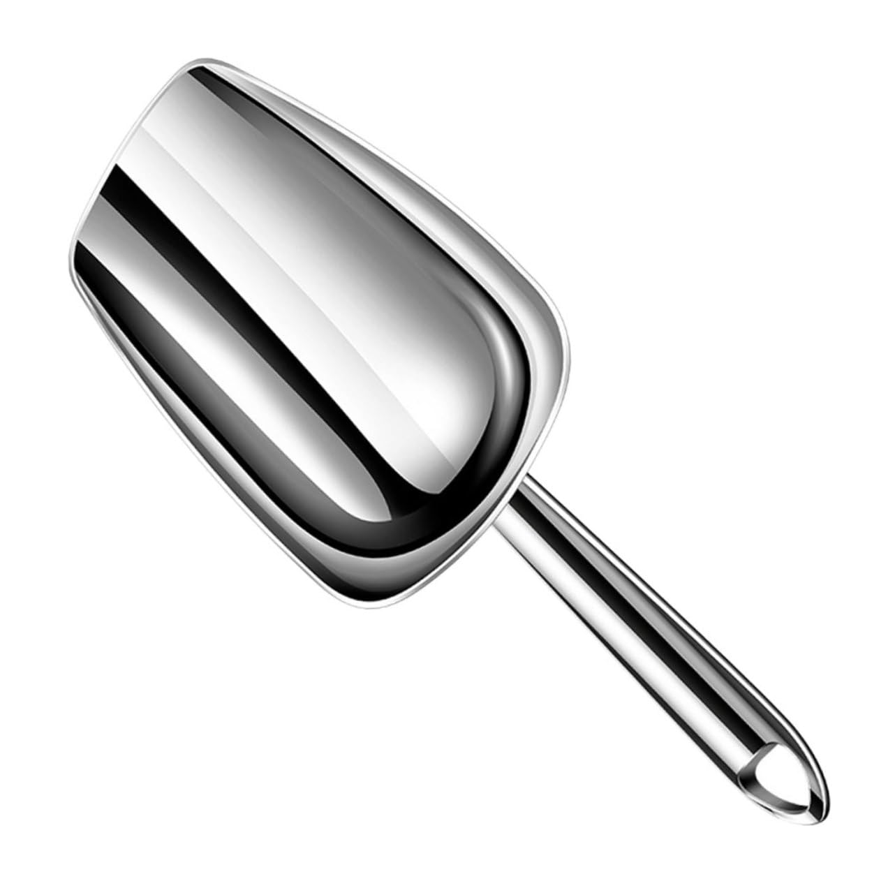 Cabilock 3pcs Reusable Stainless Steel Grain and Ice Scoop Ergonomic Design for Easy Handling Kitchen Bar and Restaurant Use for Flour French Fries and More