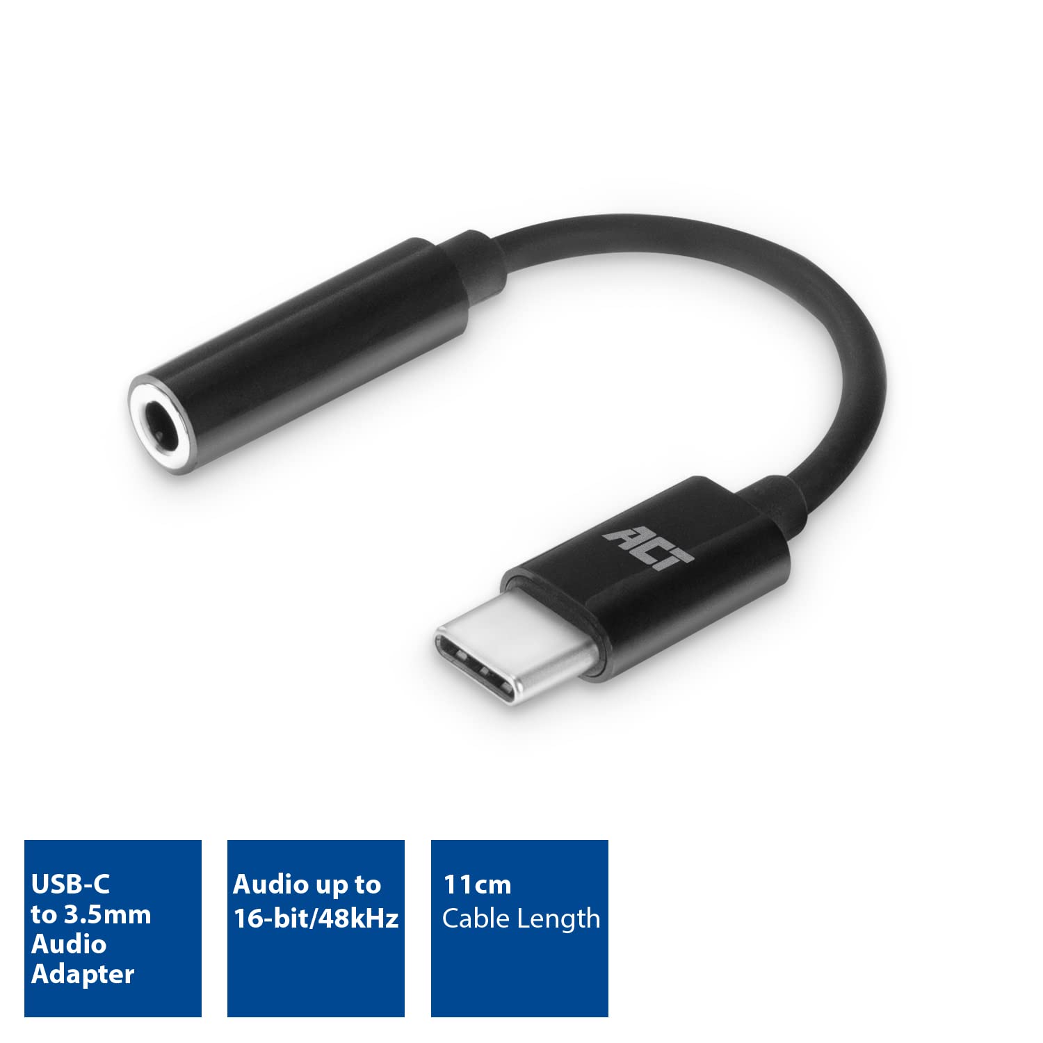 Act AC7380 - Tarjeta de Sonido USB C a Jack de 3,5 mm Hembra, Tarjeta de Sonido USB Externa, Conecta Audio y micrófono Auxiliar con PC/Ordenador portátil/Smartphone
