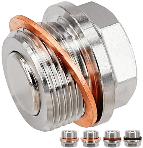 abczok 1 Pc M24x1.5 Stainless Steel Transmission/Front Differential Magnetic Oil Drain Plug Fit for 08-20 Lexus GX460 LX570; Toyota 4Runner FJ Cruiser Land Cruiser Tacoma Tundra Replace 90341-24014
