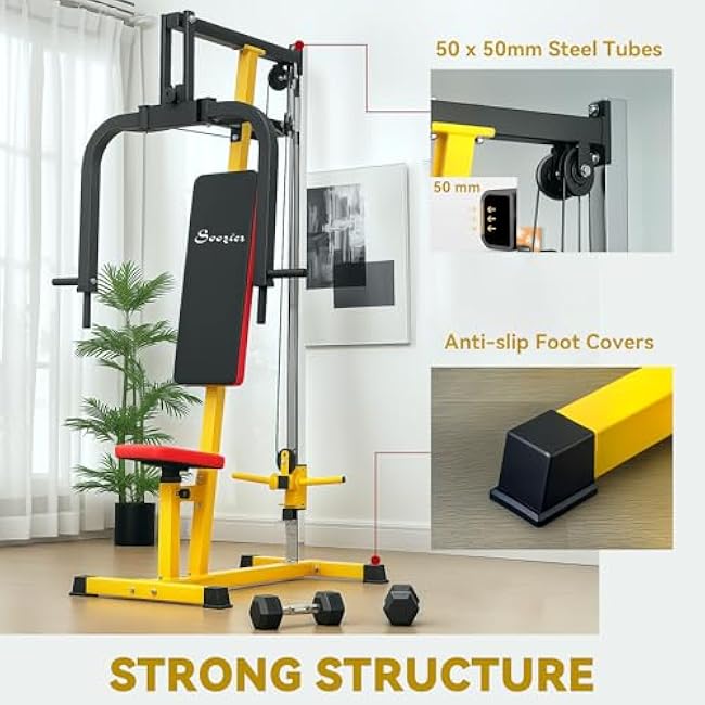 Soozier Chest Fly Machine and Chest Press Station, Delt Machine Home Gym Equipment for Chest, Back, Pectoral, Rear Deltoid and Shoulder Training