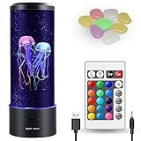 Autbye Elektrische Quallenlampe, Quallen-Aquarium-Tischlampe, Quallen-Lavalampe für Erwachsene, Farbwechsel, Quallen-Aquarium, Heimdekoration und Raumstimmungslicht mit (Color 1)