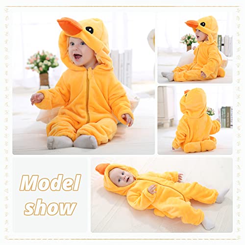 Michley Unisex Baby Costume Winter And Autumn Flannel Romper For 18-24 Months, Animal Cosplay Jumpsuit Yellow Size 100 #TOP5