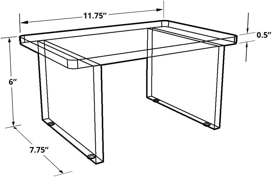 Azar Displays 515366 11.75"W x 6"H 1/2" Acrylic Deluxe Riser Display