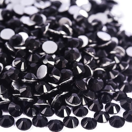 Image of 1440Pieces SS6 /1.9-2mm Flat Back Crystal Rhinestones Round Gems for Nail Art,Jet Black