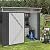 JY QAQA 6x4 FT Metal Outdoor Garden Storage Shed,Waterproof Metal Garden Sheds with Window and Lockable Double Door,Weather Resistant Steel Tool Storage House Shed for,Garden,Patio,Lawn, Dark Grey