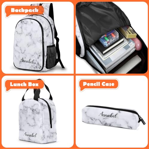 Custom Teen Girls School Backpack Kids White Bookbag Set with Lunch Box Pencil Case Travel Laptop Backpack Casual3