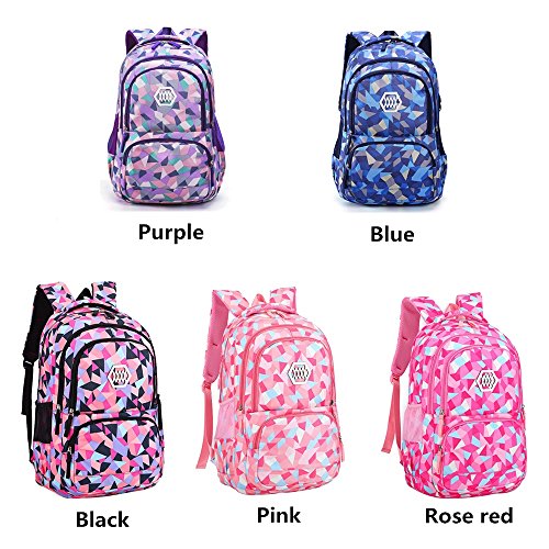 Bansusu Geometric-Print Purple-Backpack For Girls Middle-School Elementary Bookbags #TOP6