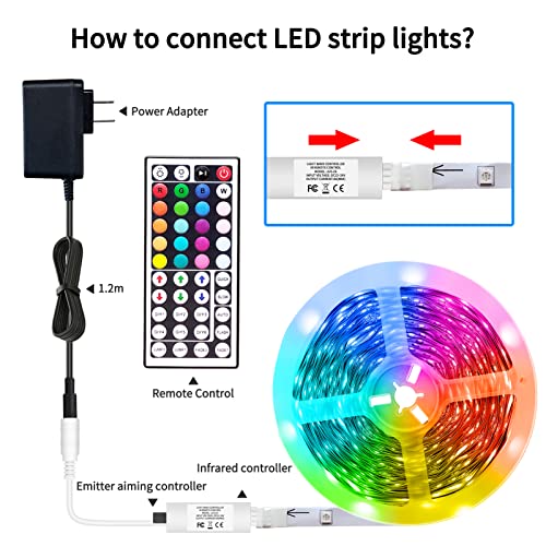 Ikery Led Strip Lights, 65.6Ft 24V Smd 5050 Rgb Led Light Strips With 44-Key Remote, Cuttable & Dimmable Color Changing Led Lights For Bedroom, Home, Kitchen, Living Room, Dorm, Diy Mode #TOP4