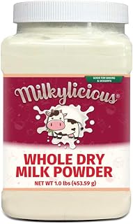 Milkylicious Whole Dry Milk Powder – 1 lbs Jar | Protein & Calcium Rich – Made in USA - Ideal for everyday use | Healthy and Delicious – Good for Baking & Desserts