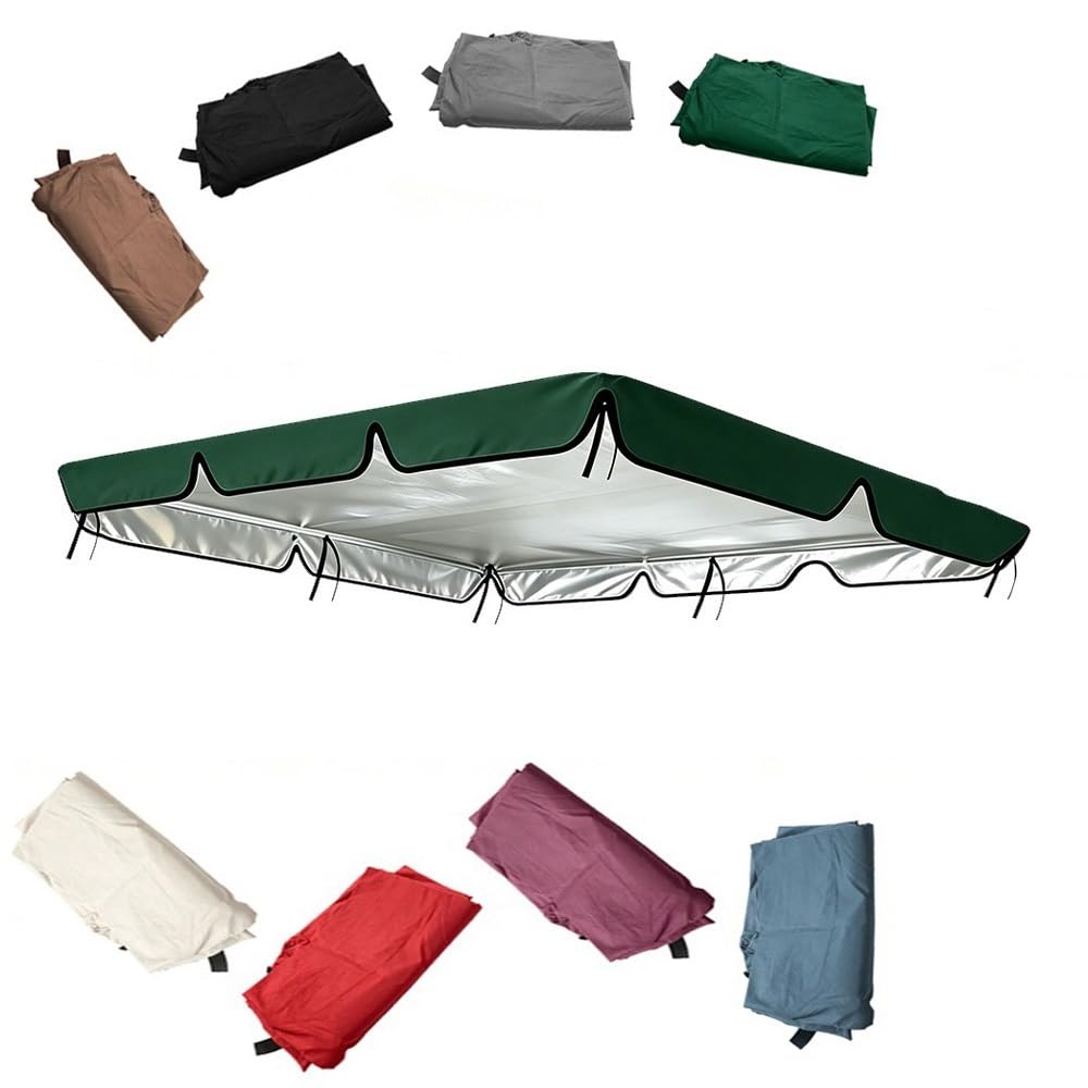 ZYXQQJ Patio Swing Canopy Replacement 210D/420D/600D Swing Canopy Replacement Top Anti-UV Waterproof For Outdoor Garden Yard Porch(Green,210D/190 * 132 * 15cm)