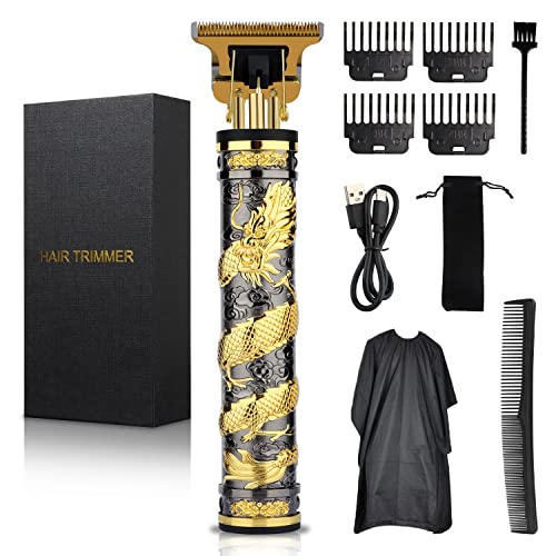 Hiena Pro Professional Mens Hair Clippers Zero Gapped Cordless Hair Trimmer Professional Haircut For Men Rechargeable (Black+Gold) #TOP28