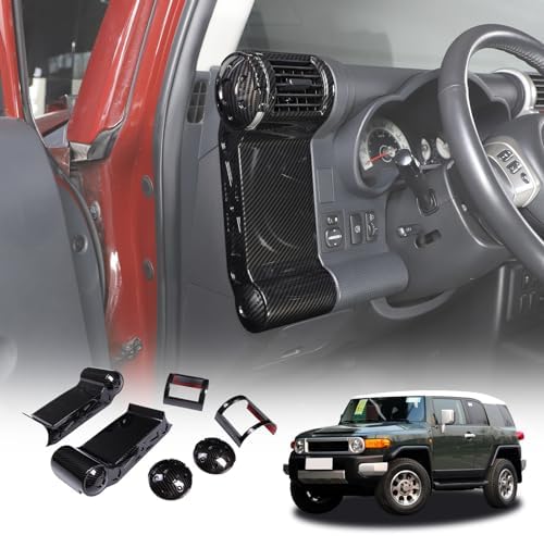 ABS Car Dashboard Side Air Outlet Frame Decorative Panel for Toyota FJ Cruiser (XJ10) 2007-2022 A/C Air Vent Kit Interior Accessories (ABS Carbon fiber)
