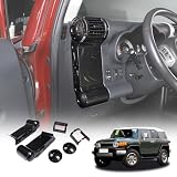 LLKUANG ABS Car Dashboard Side Air Outlet Frame Decorative Panel for Toyota FJ Cruiser (XJ10) 2007-2022 A/C Air Vent Kit Interior Accessories (ABS Carbon fiber)