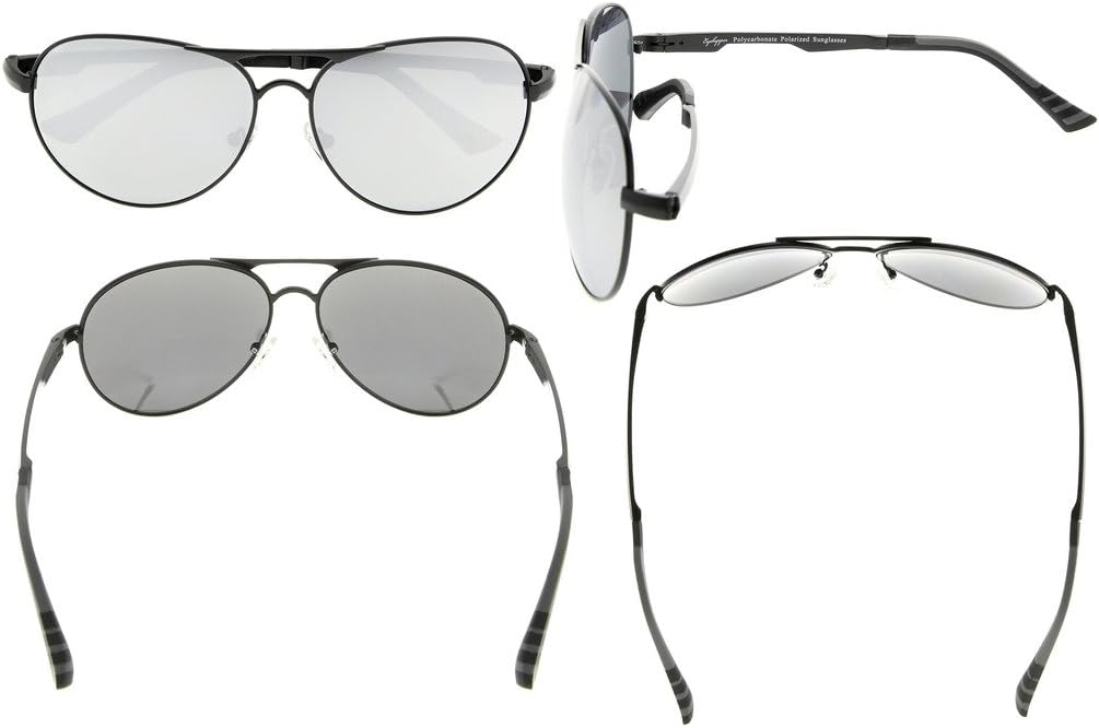 Eyekepper Pilot Style Polycarbonate Lens Polarized Metal Frame Spring Hinges Sunglasses
