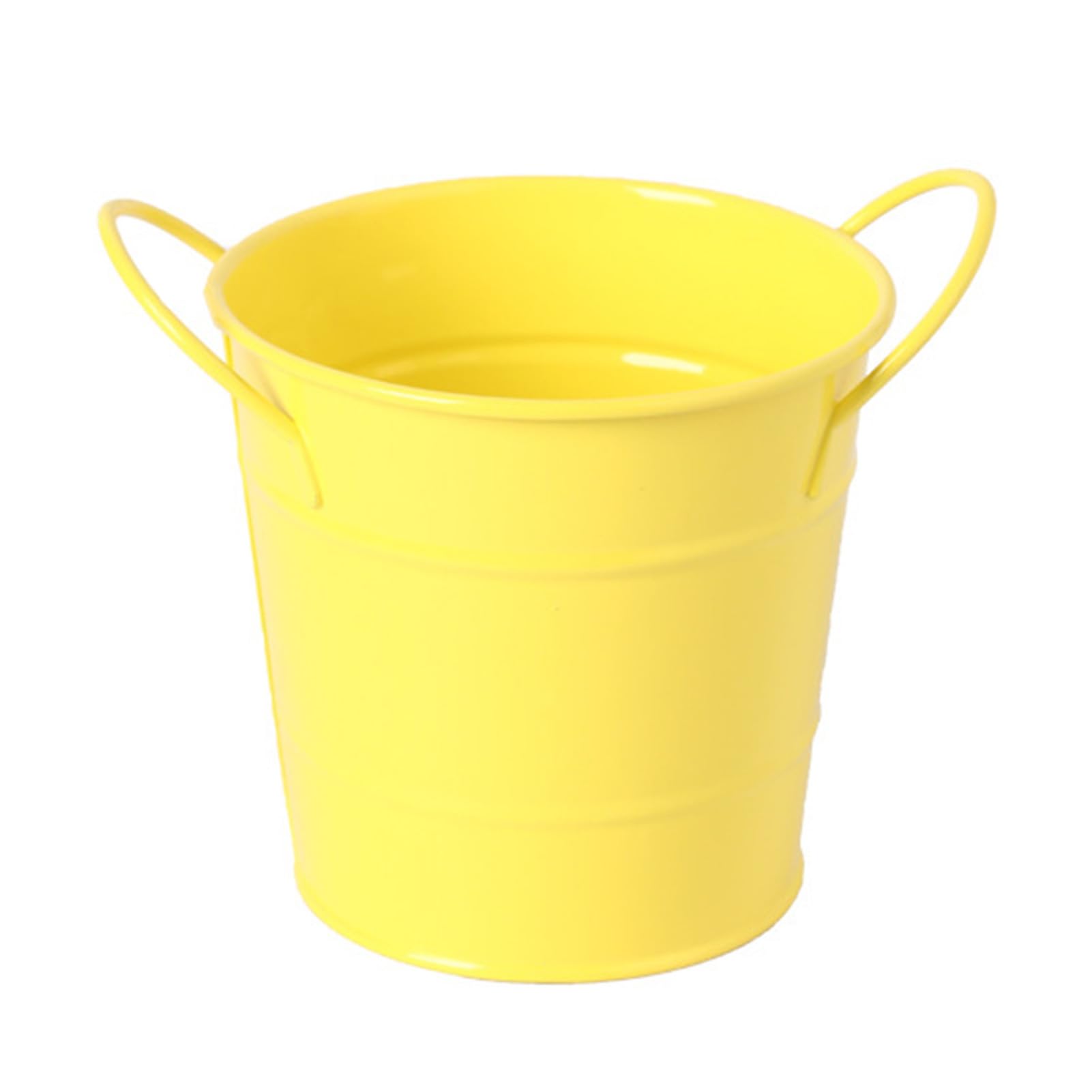 Tuxoiou Desk Organiser, Creative Iron Pen Pot, Durable Office Bucket for Stationery, Pens, Pencils & Makeup Brushes Yellow