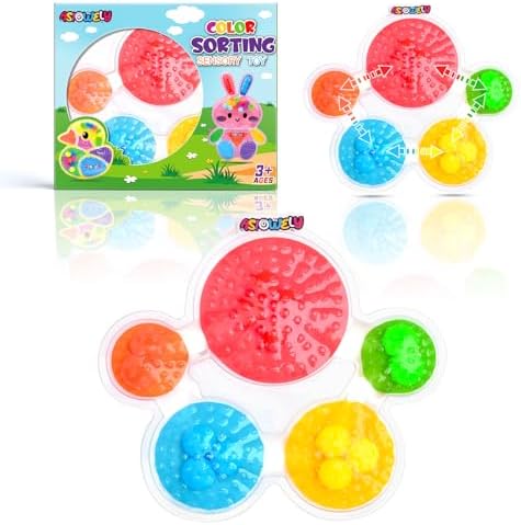 Color Sorting Sensory Toys for Kids with Autism Toddler Toys for Airplane Travel Road Trip Preschool Montessori Toy Fine Motor Skills Christmas Stocking Stuffer Gift for Boys Girls Palm
